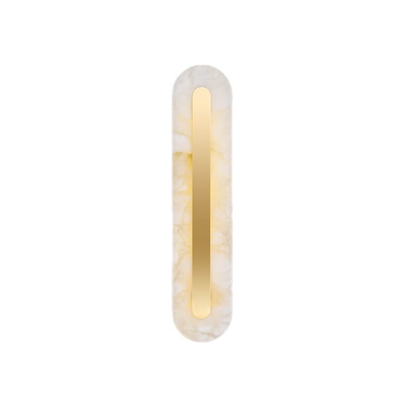 Light Luxury Brass Marble Oval Square LED Wall Sconce Lamp