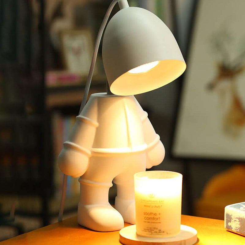 Lampe de table en cire fondante avec design créatif en LED blanc 