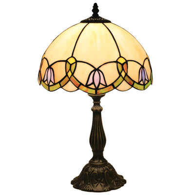 European Vintage Tiffany Flora 1-Light Table Lamp