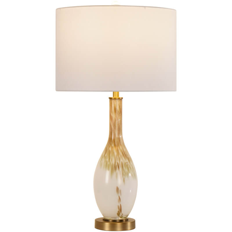 Moderne Luxus-Tischlampe mit fließendem goldglasiertem Glasgewebe und 1 Leuchte