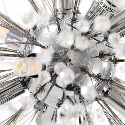 Contemporary Scandinavian Dandelion Hardware Crystal 8/9/12/16 Light Chandelier For Bedroom