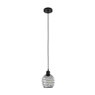 Modern Minimalist Oval Pure Black Iron 1-Light Pendant Light