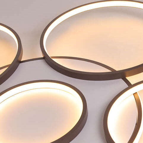 Moderne minimalistische runde Kombinations-Hardware-Eisen-LED-Deckenleuchte zur flachen Montage für das Wohnzimmer 