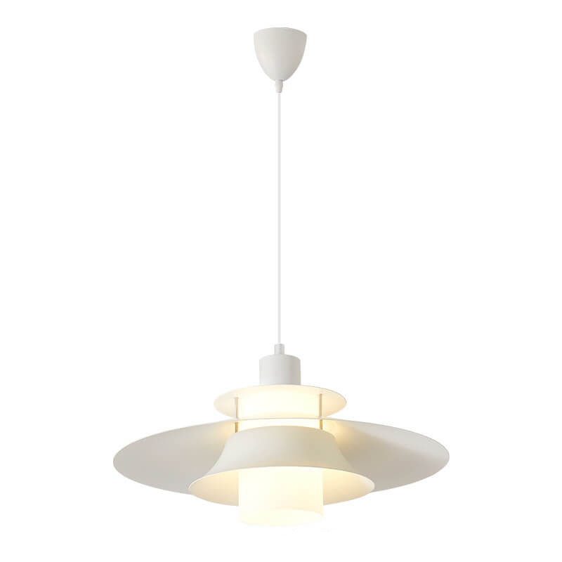 Nordic Minimalist Round Multi-Layer Iron Glass 1-Light Pendant Light