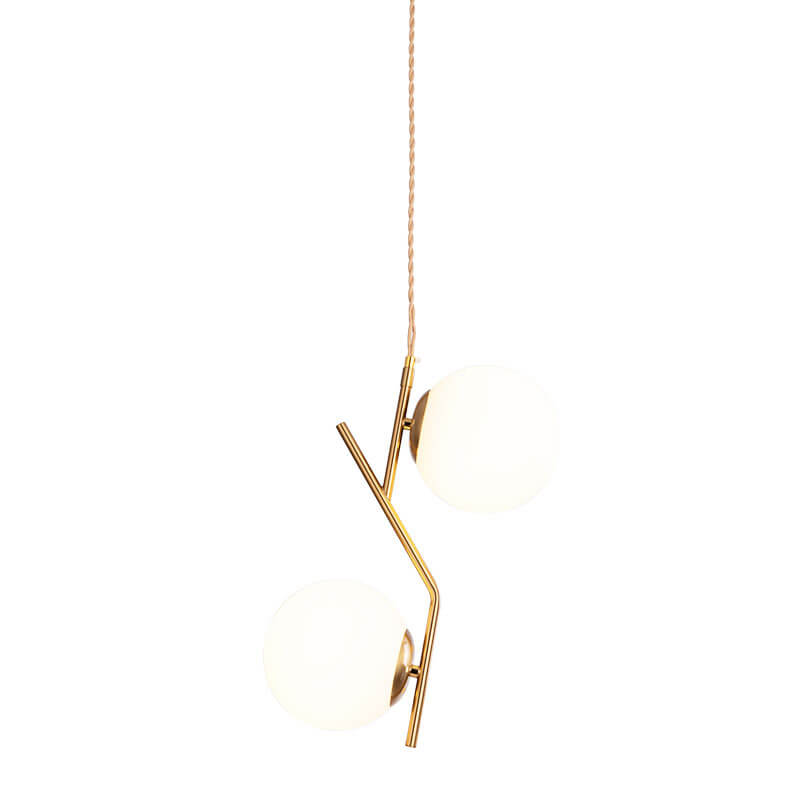 Moderner, minimalistischer Glas-Kronleuchter mit 2 Lichtinseln 