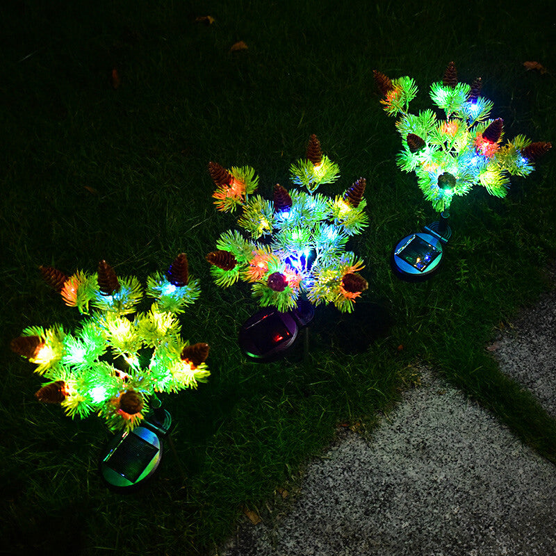 Solarbeleuchtetes Weihnachtstannenzapfen-Baum-LED-dekoratives Landschaftslicht im Freien 
