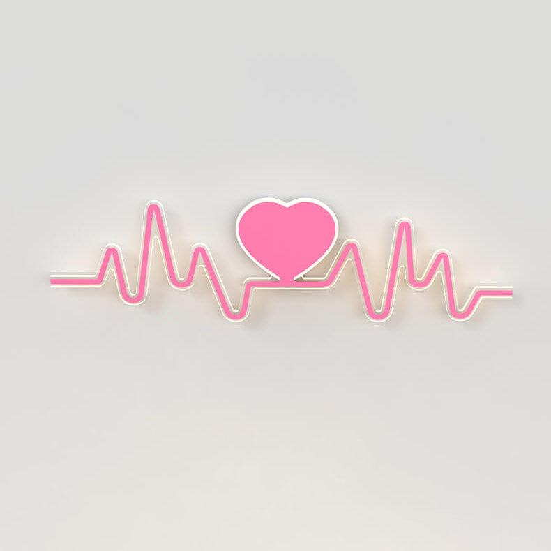 Modern Minimalist Pink Heart Curves LED Wall Sconce Lamp