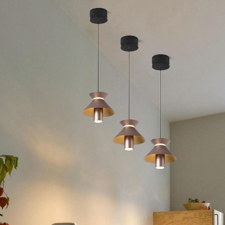 Moderne Minimalistische Einfarbige Aluminium LED Insel Licht Kronleuchter 