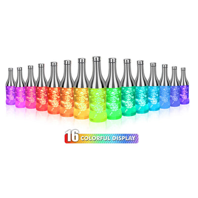 Lampe de table moderne créative à LED RGB colorée en forme de bouteille de vin 
