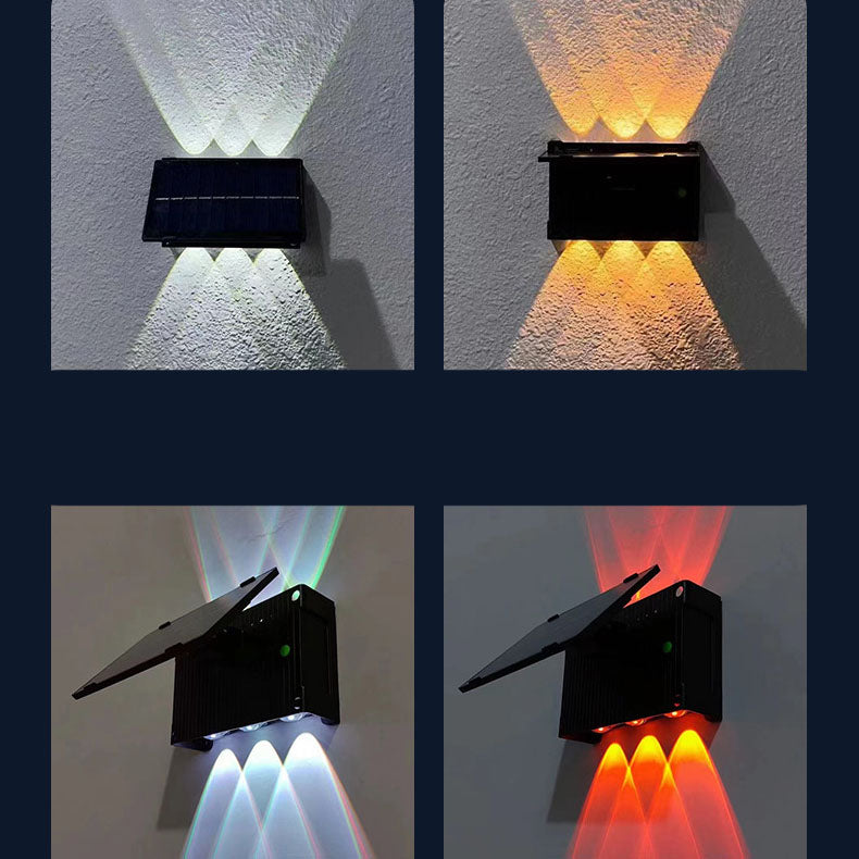 Moderne quadratische Solar-LED-im Freien wasserdichte Garten-Landschaftswand-Leuchter-Lampe 