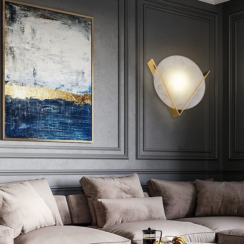 Applique murale LED en lucite ronde de luxe moderne chinoise 