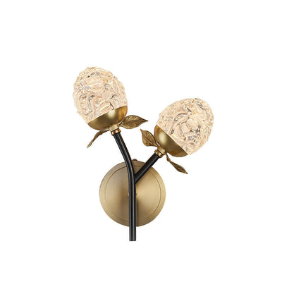 Moderna lámpara de pared con rama de manzana de cristal de lujo 1/2 luces 