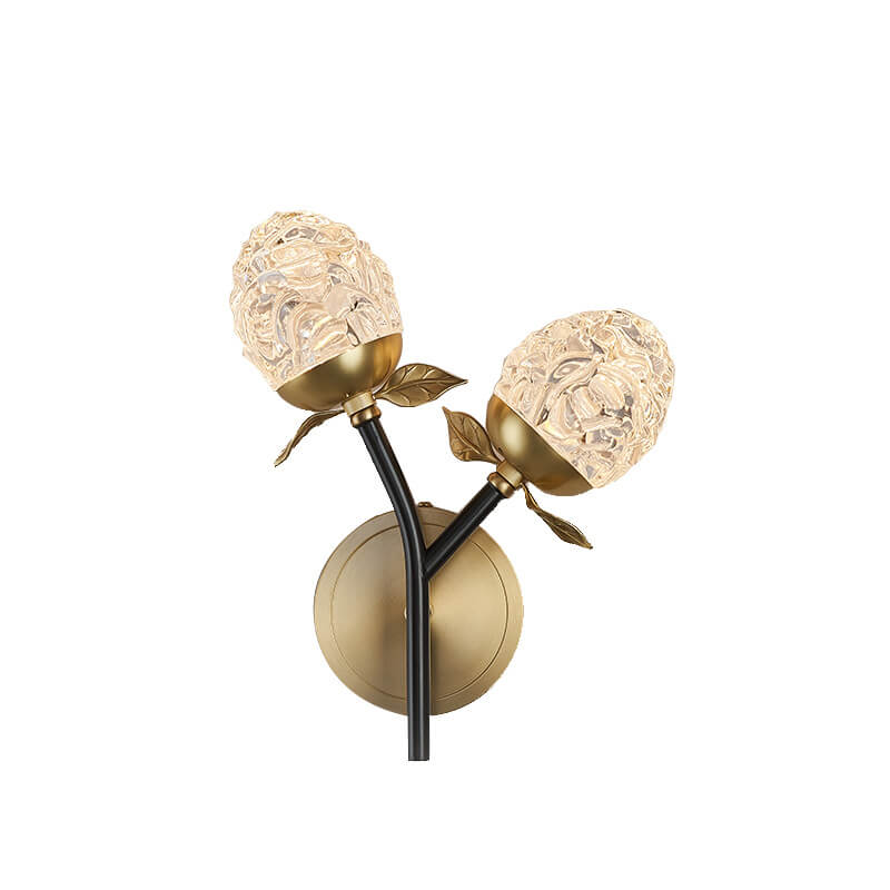 Moderna lámpara de pared con rama de manzana de cristal de lujo 1/2 luces 