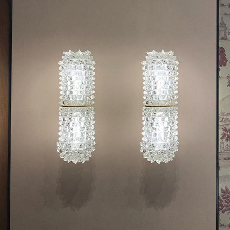 Applique murale LED en aluminium avec colonne en verre moderne et luxueuse 