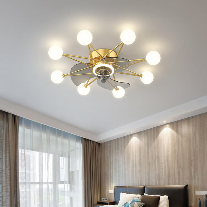 Modern Minimalist Creative Star LED Flush Mount Ceiling Fan Light