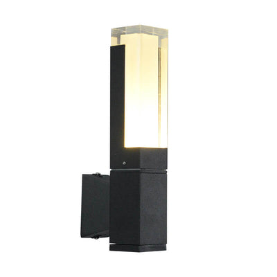 Modern Minimalist Square Column Induction Outdoor Waterproof LED Wall Sconce Lamp