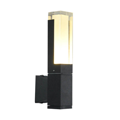 Moderne minimalistische quadratische Säulen-Induktions-wasserdichte LED-Wandleuchte für den Außenbereich 