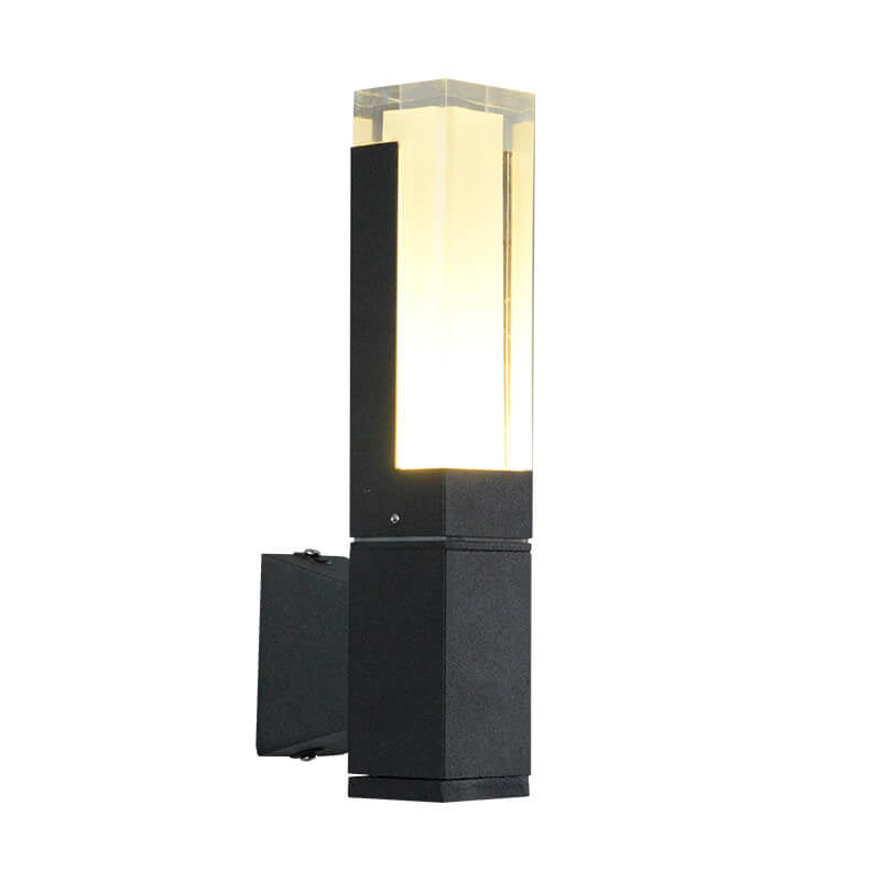 Modern Minimalist Square Column Induction Outdoor Waterproof LED Wall Sconce Lamp