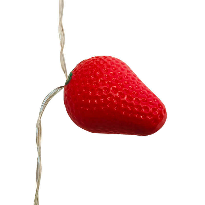 Guirlandes lumineuses LED à piles décoratives en forme de fraises 