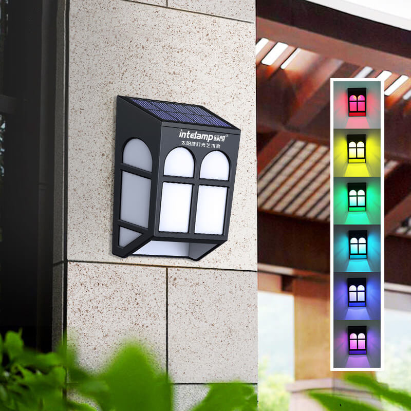 Solar Outdoor Fence Square RGB Farbe LED Zaun Wandlampe 