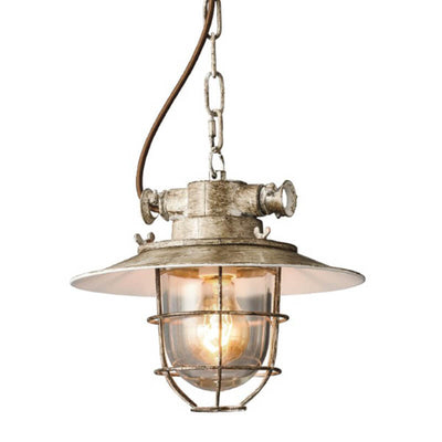 Industrial Vintage Blast Iron Cage 1-Light Pendant Light