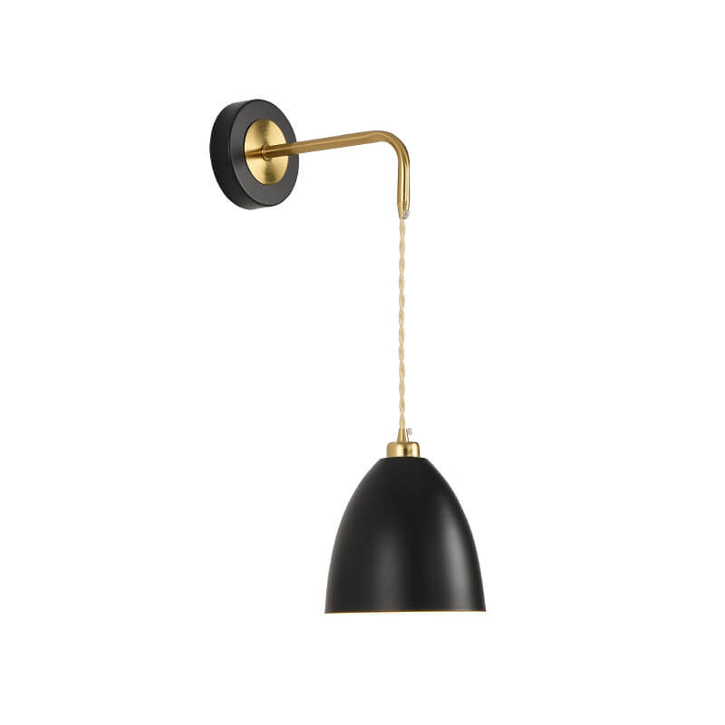 Nordischer Minimalistischer Rein Schwarz-Weiß Eisen 1-Licht Wandleuchte 