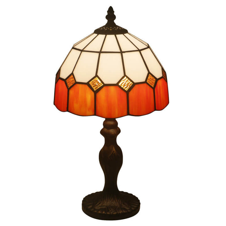 Traditional Tiffany Round Alloy Glass 1-Light Table Lamp For Bedroom