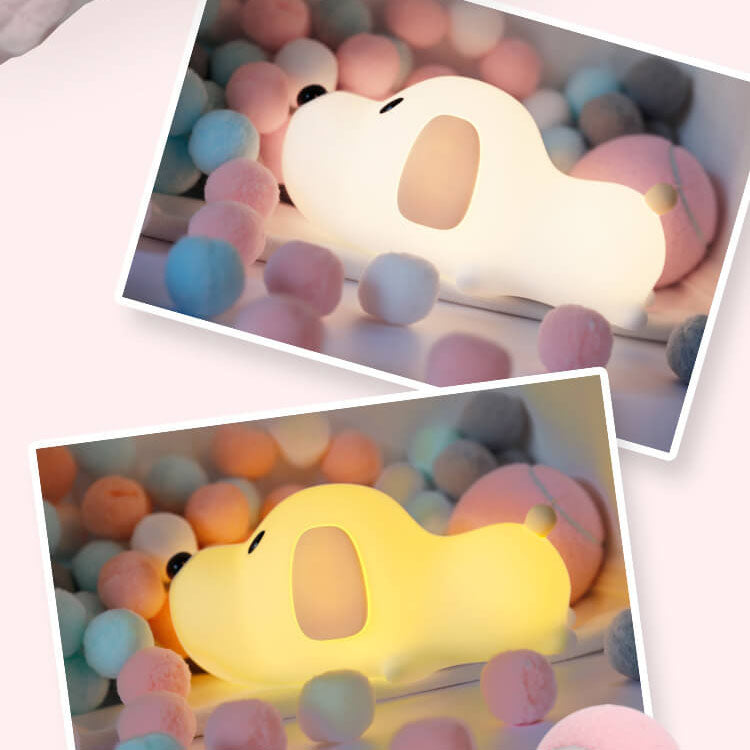 Cartoon Dumb Dog Silicone LED Pat Night Light Table Lamp