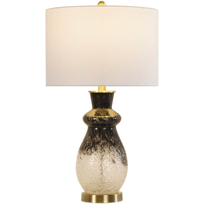 Lampe de Table 1 Lumière en Verre Noir et Blanc en Tissu de Luxe Européen 