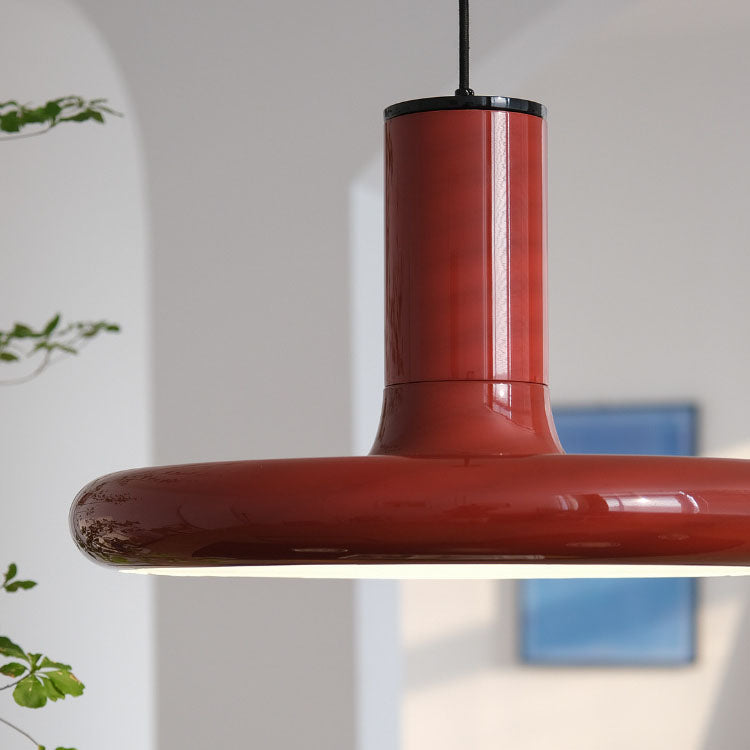 Nordic UFO Red Frisbee 1-Light Pendant Light