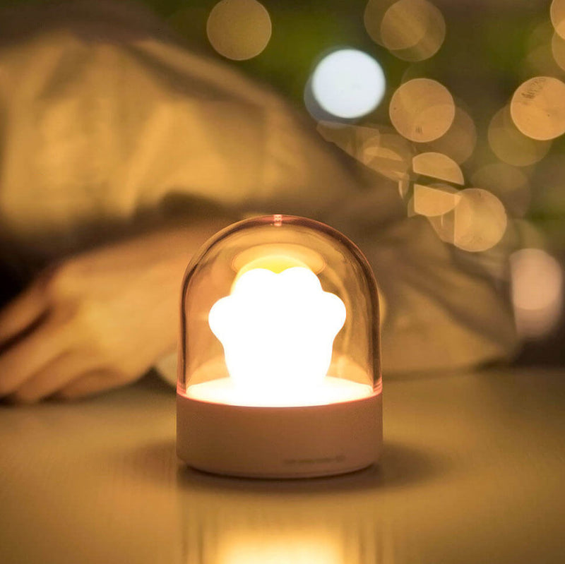 Lámpara de mesa con luz nocturna USB LED de protección ocular con garra de gato de dibujos animados creativa 