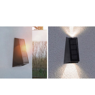 Solar Simple Trapezoid Outdoor RGB Patio LED Wall Sconce Lamp