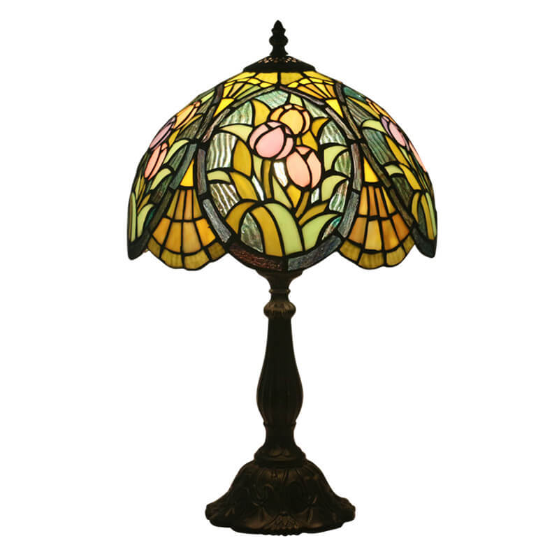 Tiffany Rustikale Buntglas 1-Licht Tischlampe 