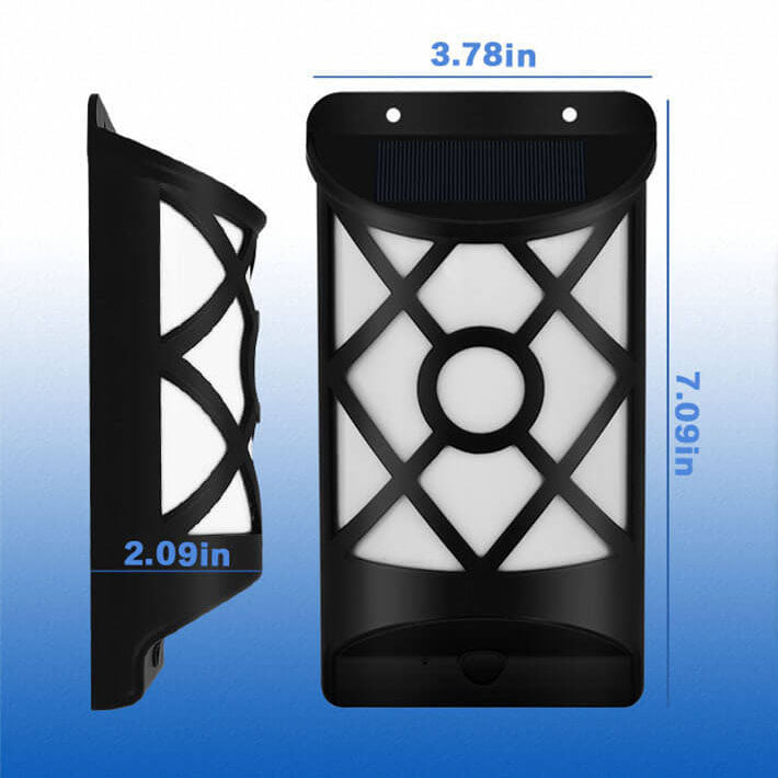 Solar Flame Half Column LED Außensensor Wandleuchte Lampe