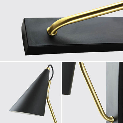 Nordic Minimalist Cone Shade Long Base 1-Light Wall Sconce Lamp