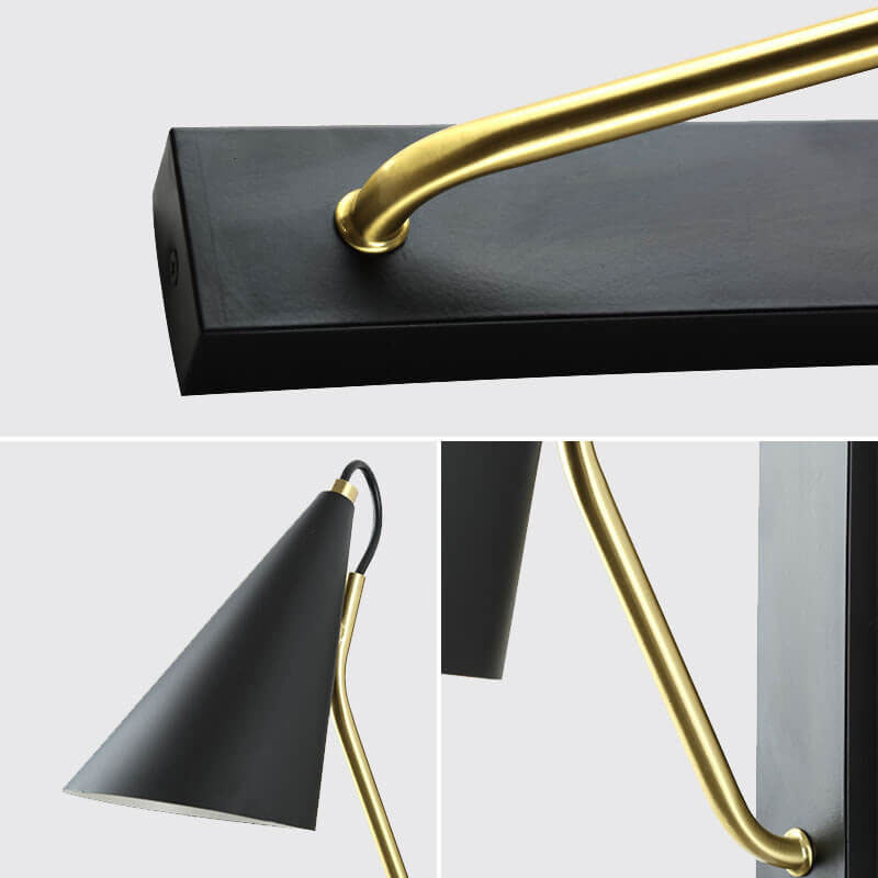 Nordic Minimalist Cone Shade Long Base 1-Light Wall Sconce Lamp