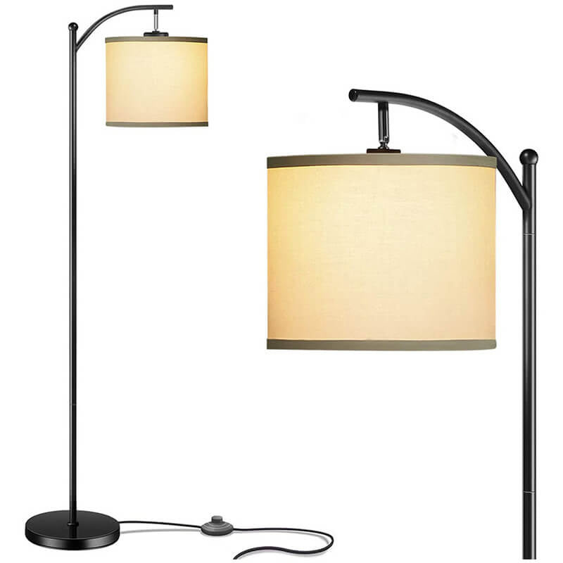Modern Minimalist Linen Fabric Column 1- Light Standing Floor Lamp