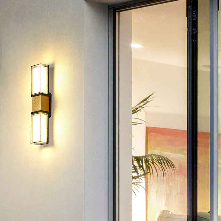 Applique Murale LED Rectangulaire en Aluminium avec Abat-Jour Acrylique Imperméable pour Extérieur 