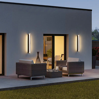 Lampe murale de jardin extérieure étanche moderne à LED solaire acrylique longue 