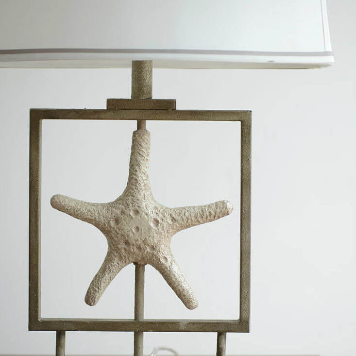 Vintage Stoff Marine Starfish Base 1-Licht Tischlampe