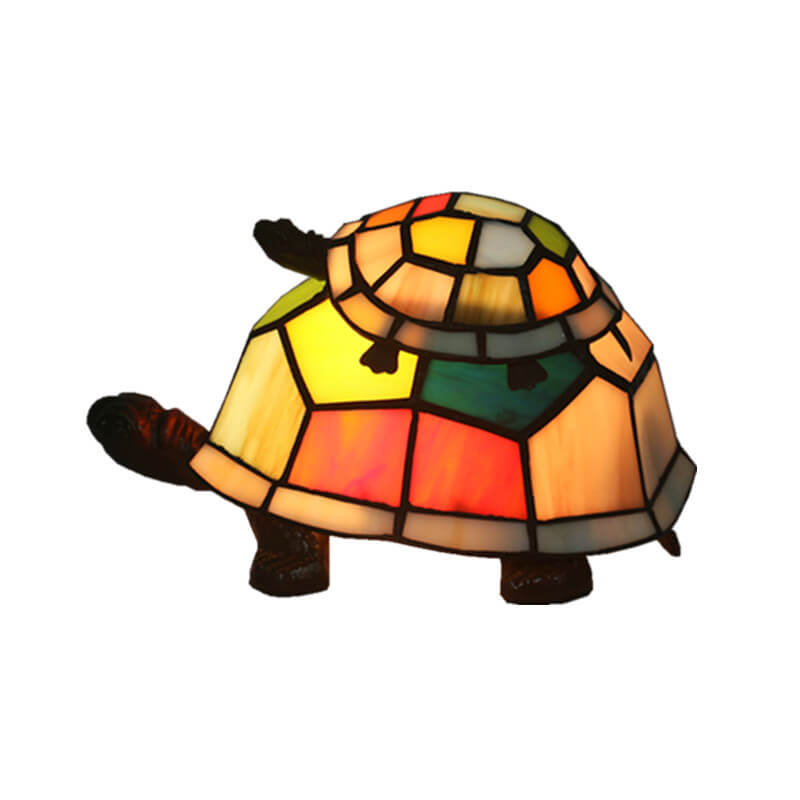 Europäische Tiffany-Schildkröten-Buntglas-1-Licht-Nachtlicht-Tischlampe