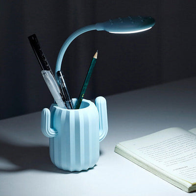 Modern Children's Plastic Cactus Pencil Eye Protection USB LED Table Lamp