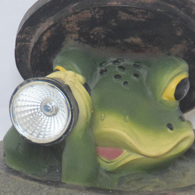 European Creative Elf Frog Resin Solar LED Outdoor Lawn Ground Insert Landscape Light