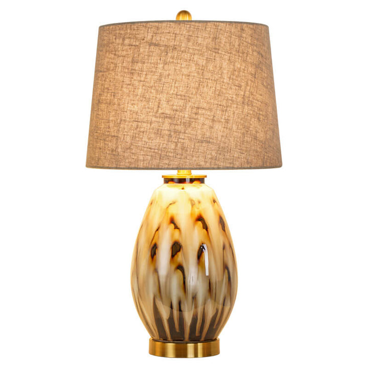 Modern Luxury Fabric Water Pattern Ceramic Base 1-Light Table Lamp