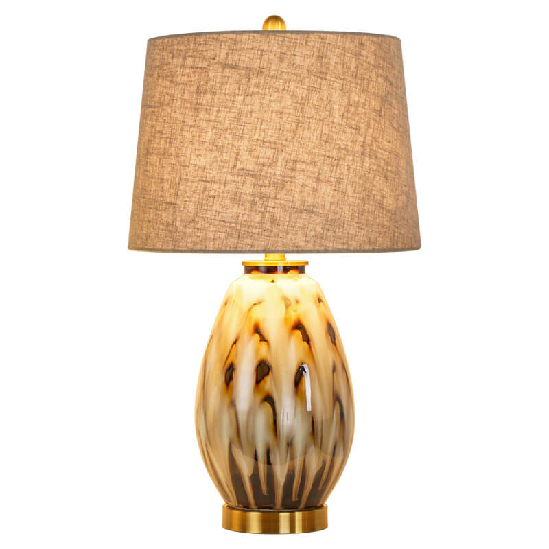 Modern Luxury Fabric Water Pattern Ceramic Base 1-Light Table Lamp