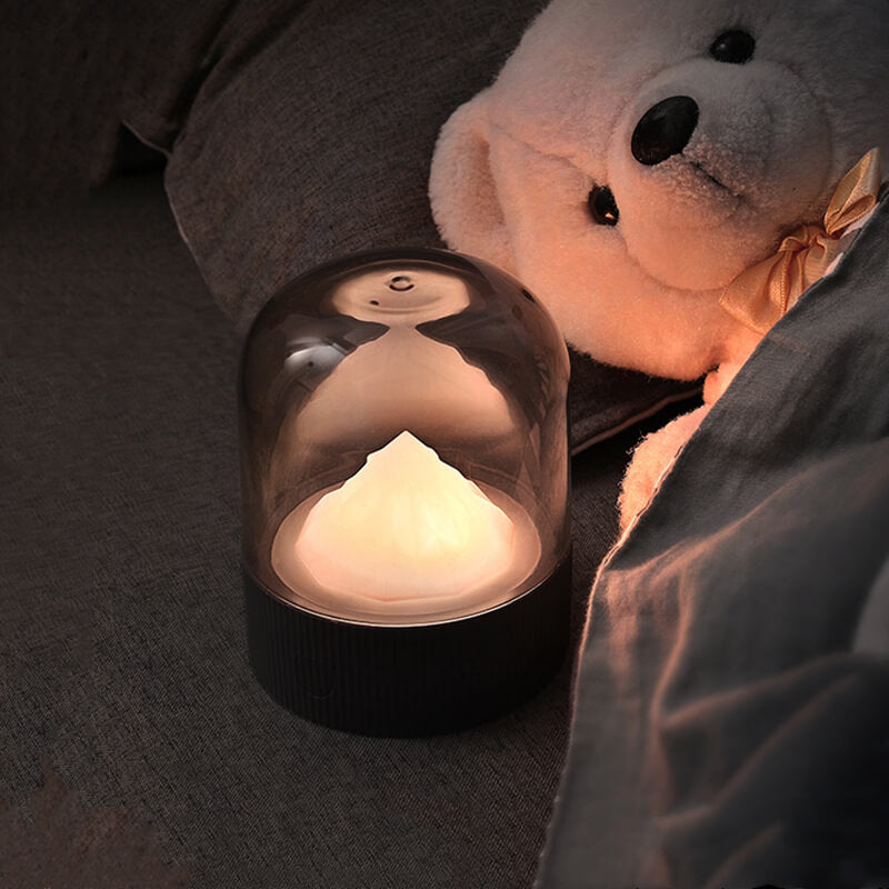 Lámpara de mesa con luz nocturna LED USB para PC de montaña nevada retro creativa 