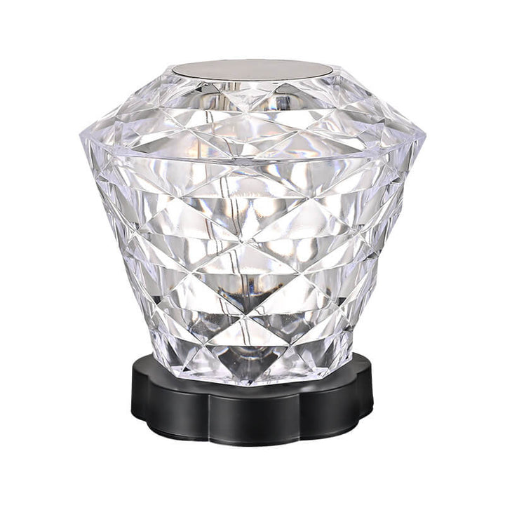 Lampe de Table décorative créative en forme de pétale de Rose en diamant, veilleuse LED en acrylique 