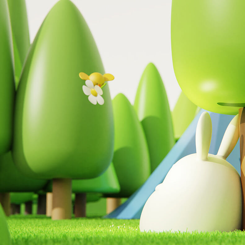 Lampe de bureau LED avec veilleuse USB tactile en silicone en forme de petit lapin 