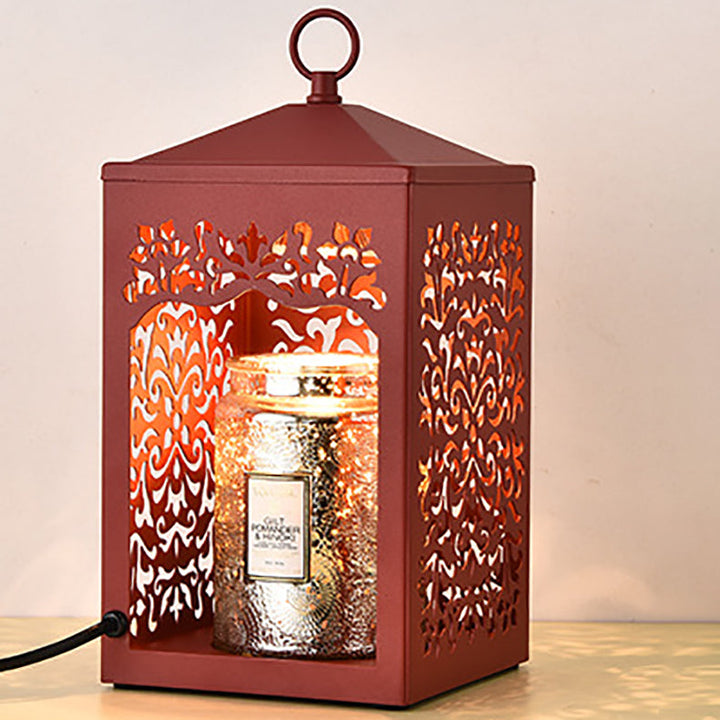 Traditional Vintage Metal Hollow Rectangle Shade 1-Light Melting Wax Table Lamp For Bedroom