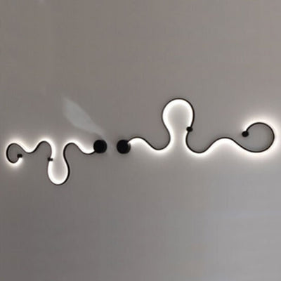 Modern Long Aluminum Snake Shaped 1-Light Curved LED Wall Sconce Lamp